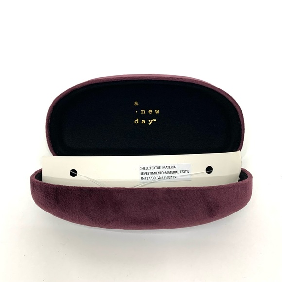 A New Day Solid Warm Plum Purple Velvet Sunglasses & Eye Glass Case New Nwt - Picture 7 of 12